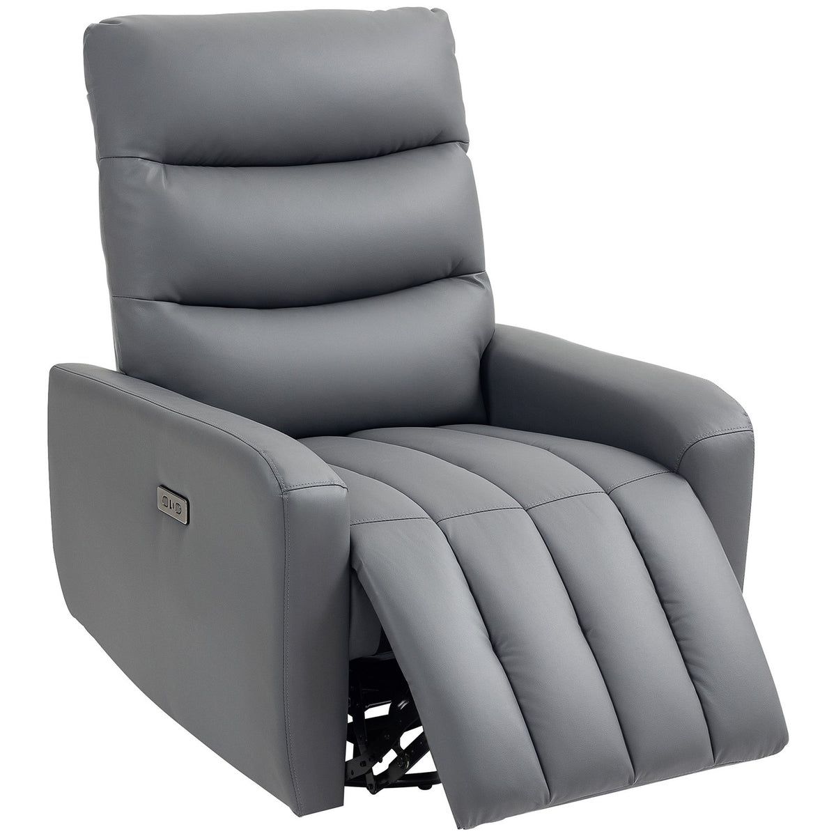 Electric recliner TV chair with reclining function, rocking function, USB and USB-C ports, rotatable reclining chair with adjustable backrest, for living room, gray