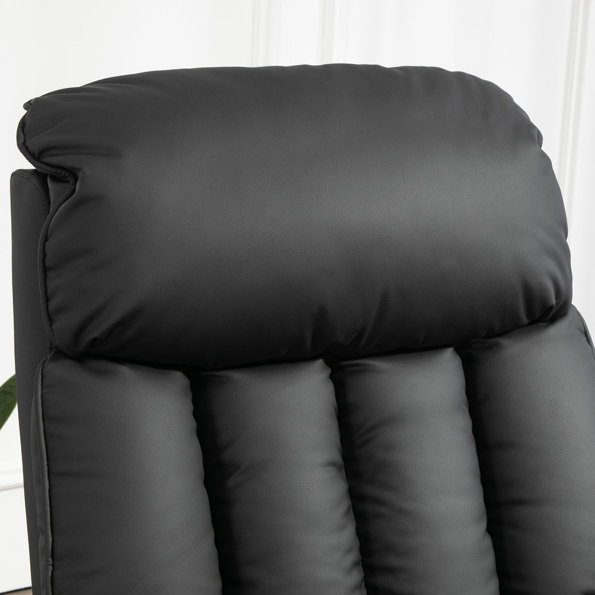 Electric recliner chair, TV chair, armchair with stand-up aid, reclining function, artificial leather, 80 x 94 x 104 cm, black