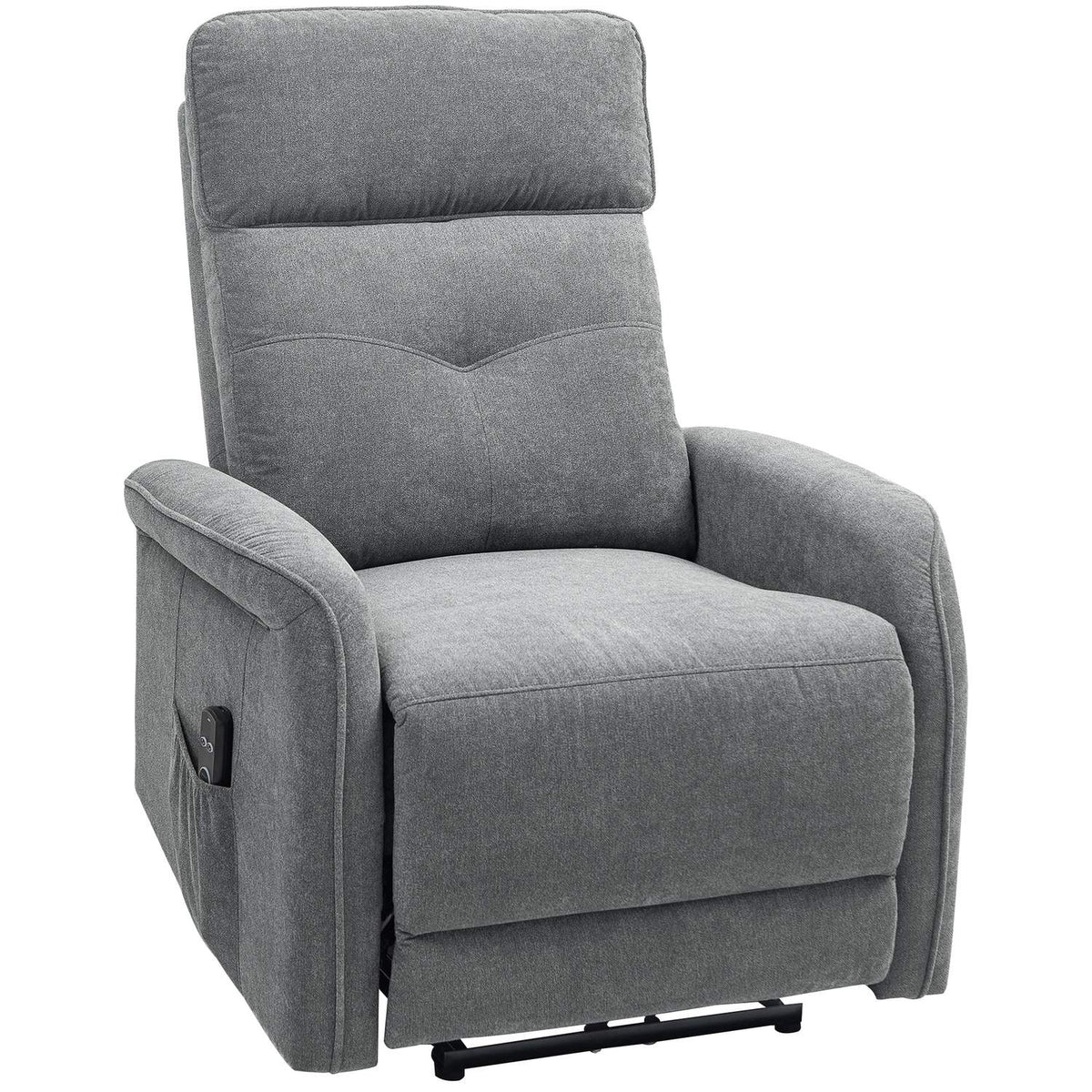 Electric relaxation chair, massage chair, TV chair with reclining function, heating, USB, vibration, foot section, side pocket TV chair with remote control, pocket spring for living room, dark gray |