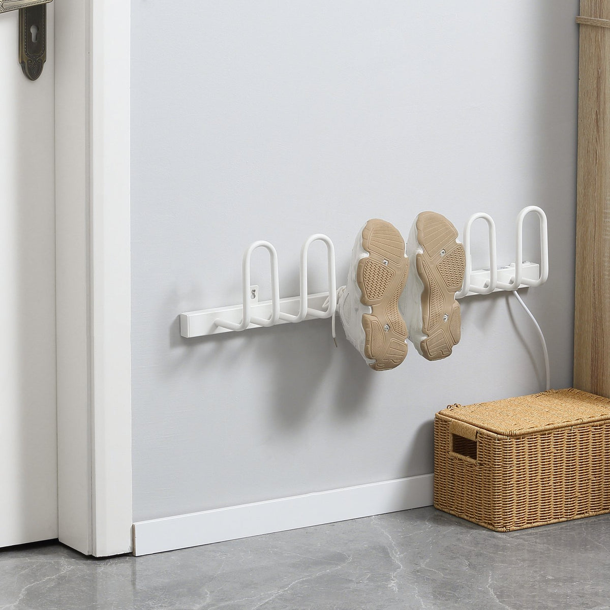 Electric shoe dryer 60 W for 3 pairs of shoes, 50 to 55°C, wall mounting, boot warmer & drying rack for gloves and socks