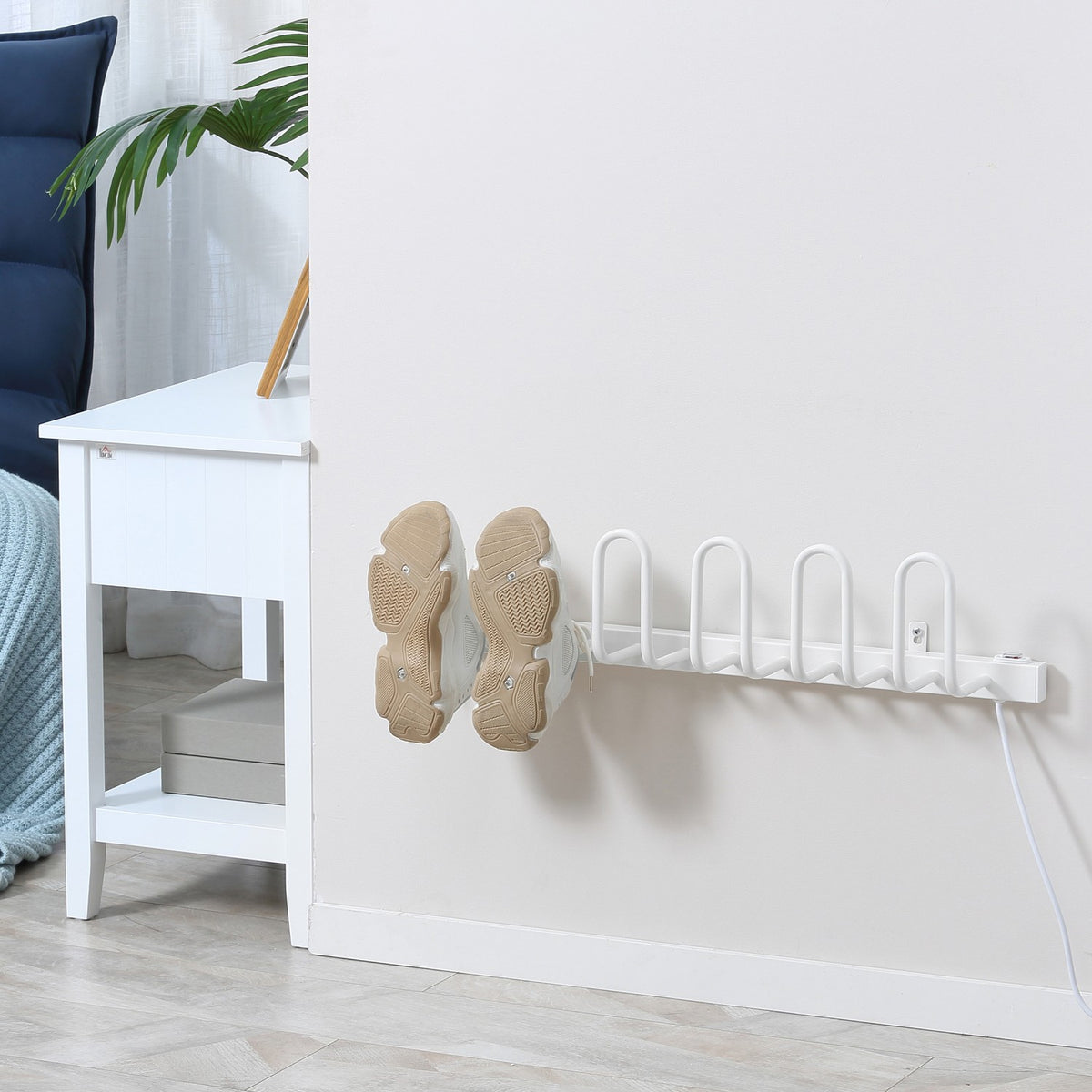 Electric shoe dryer 60 W for 3 pairs of shoes, 50 to 55°C, wall mounting, boot warmer & drying rack for gloves and socks