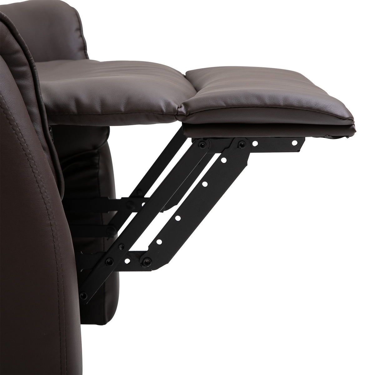Electric stand-up chair, TV chair with stand-up aid, relaxation chair with reclining function, faux leather, brown, 80 x 94 x 104 cm