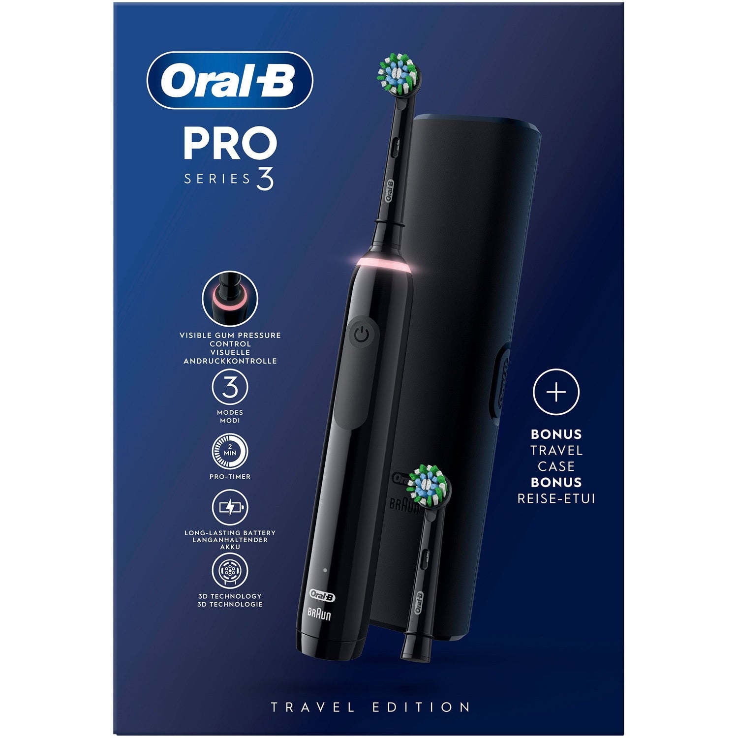 Electric toothbrush Pro3 Black + Extra Refill + TC