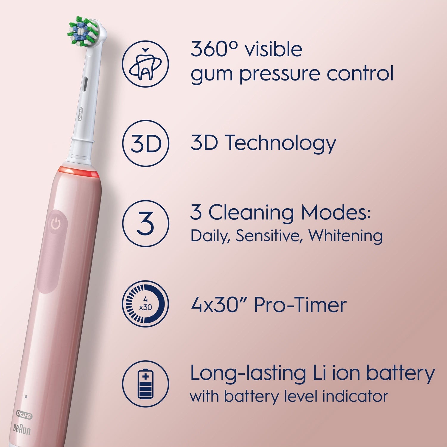 Electric toothbrush Pro3 Pink + Extra Refill