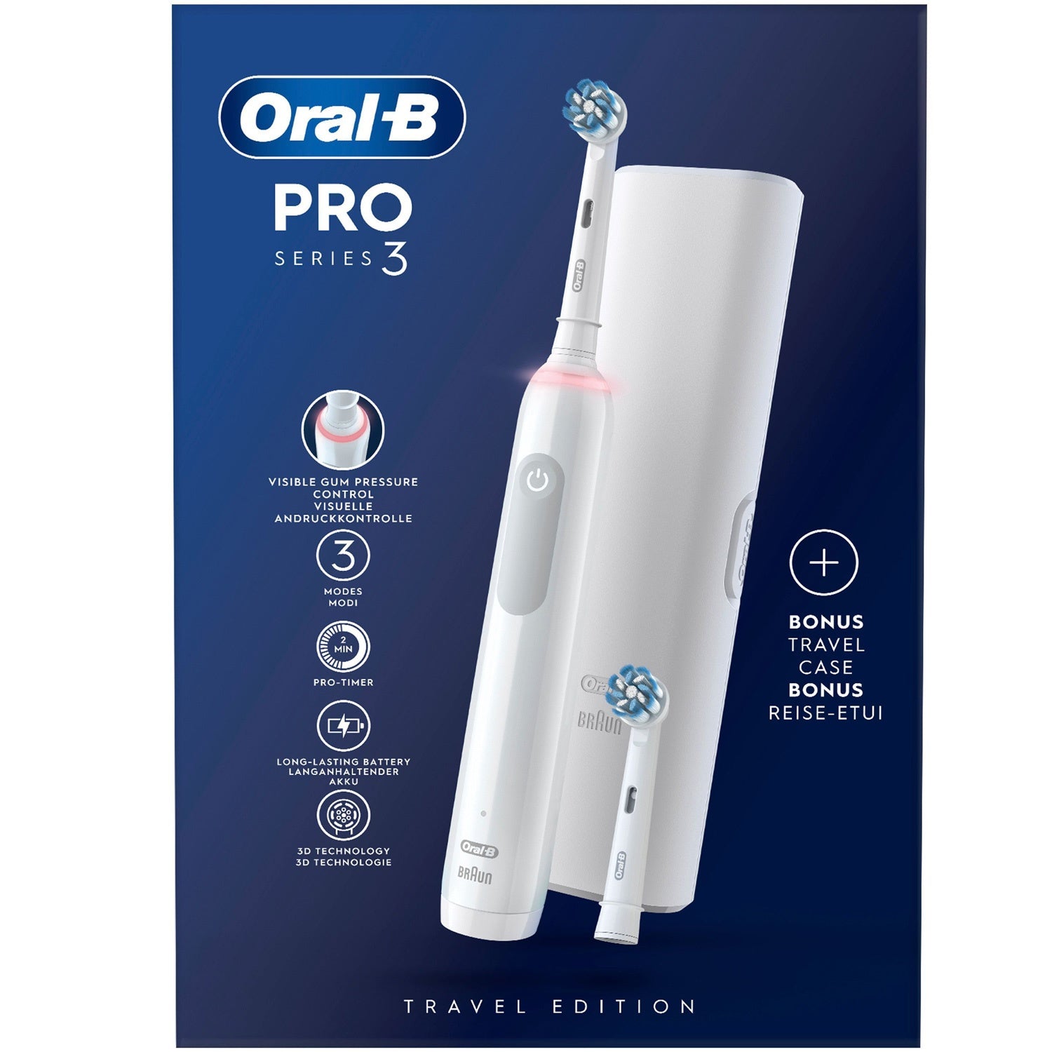 Electric toothbrush Pro3 White + Extra Refill + TC