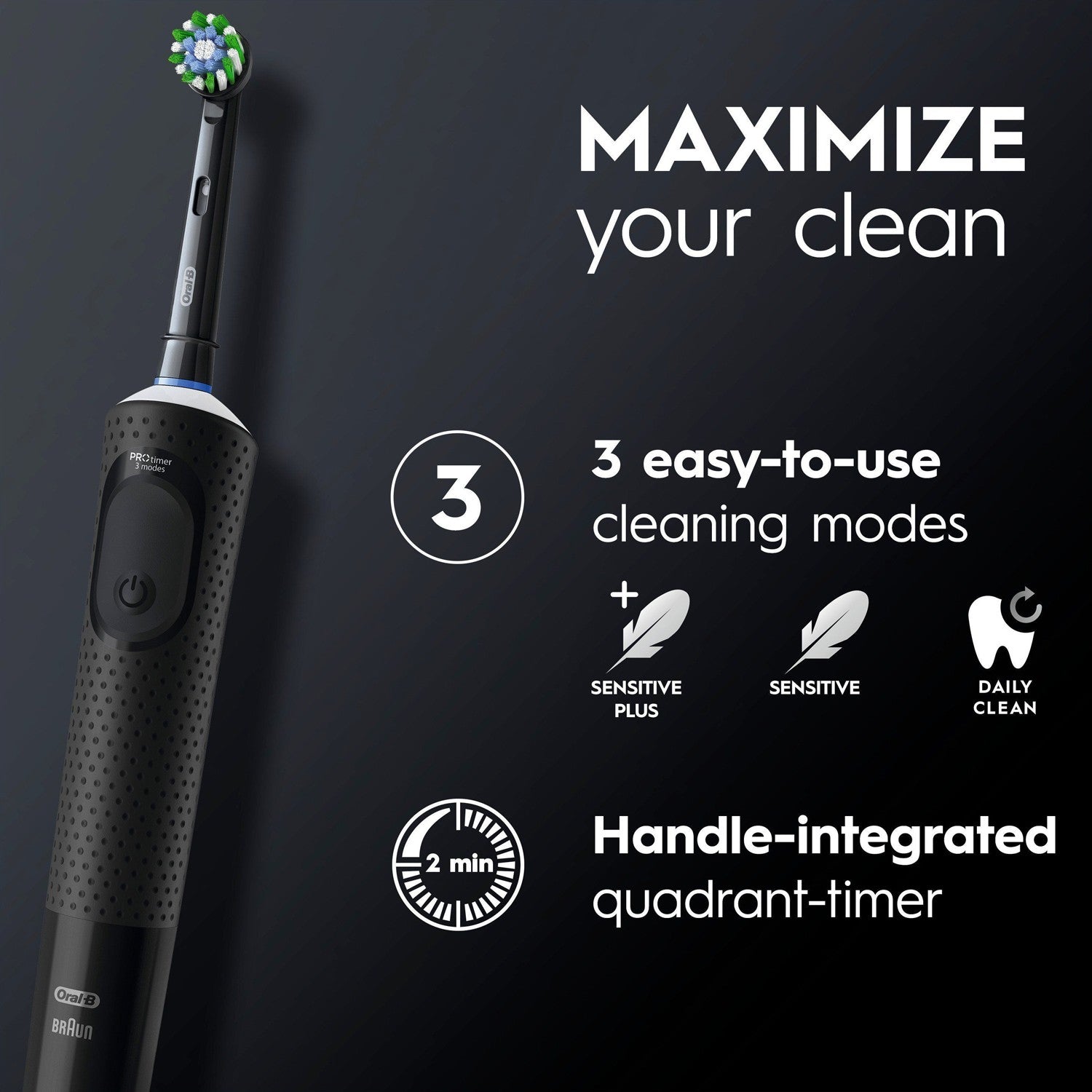 Electric toothbrush Vitality Pro Black CA HBOX
