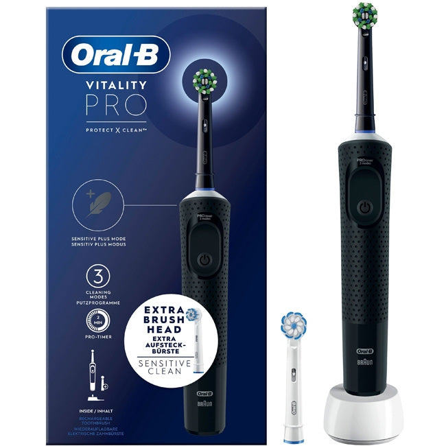 Electric toothbrush Vitality Pro Black Extra Refill