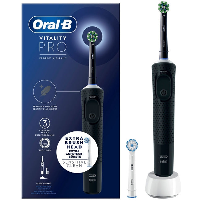 Electric toothbrush Vitality Pro Black Extra Refill