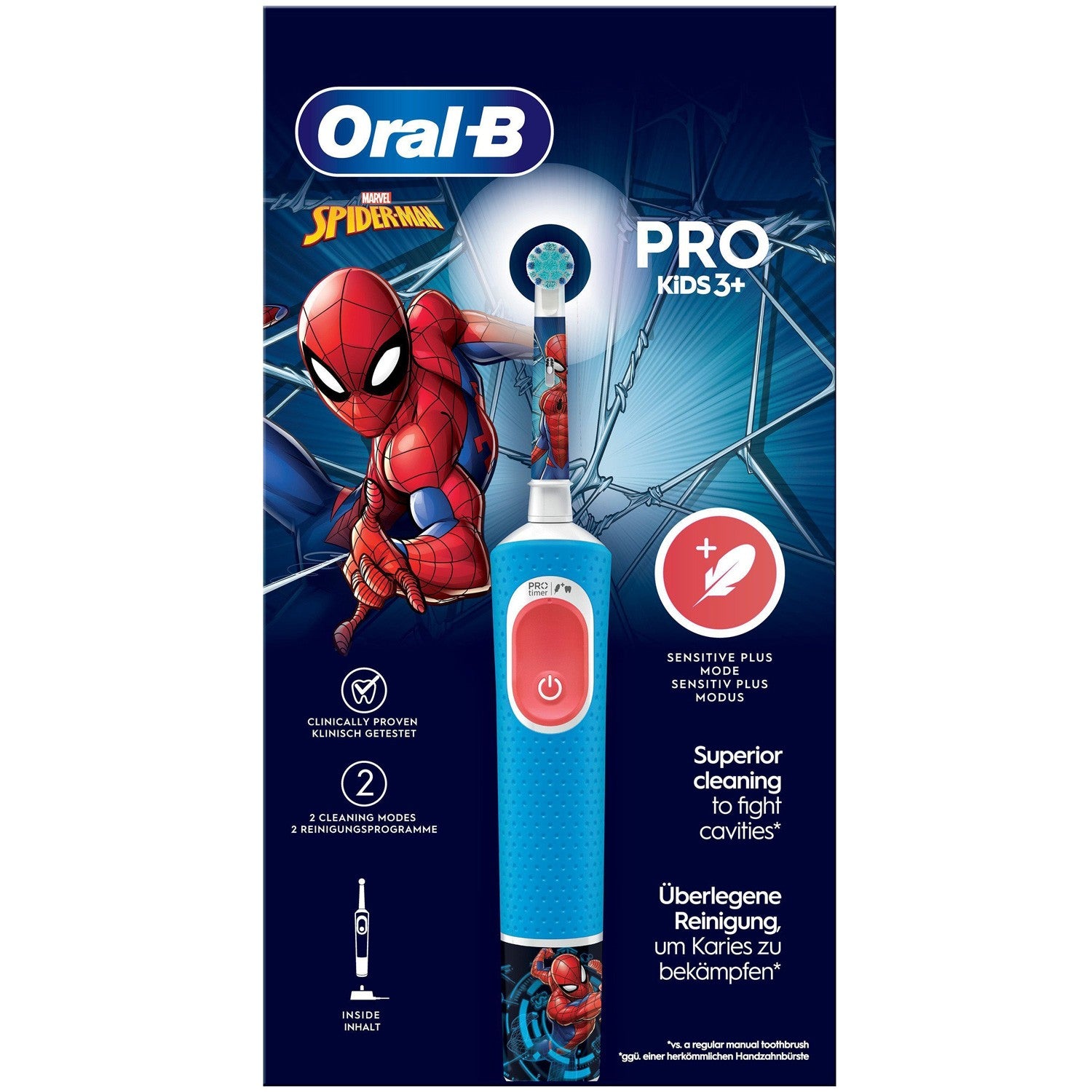 Electric toothbrush Vitality Pro Kids Spiderman HBOX