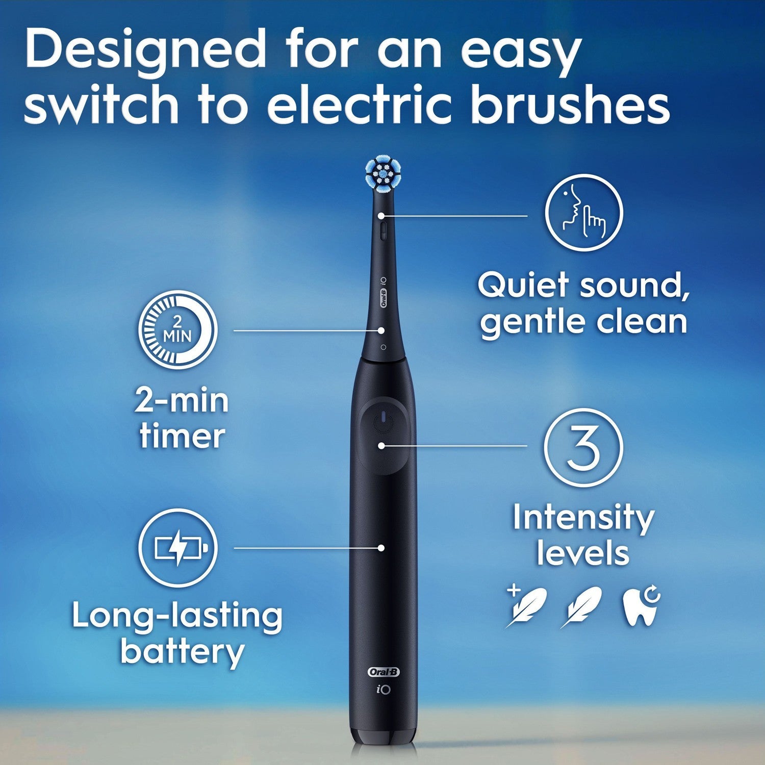 Electric toothbrush iO2 Series Duo Night Black / Calm Pink