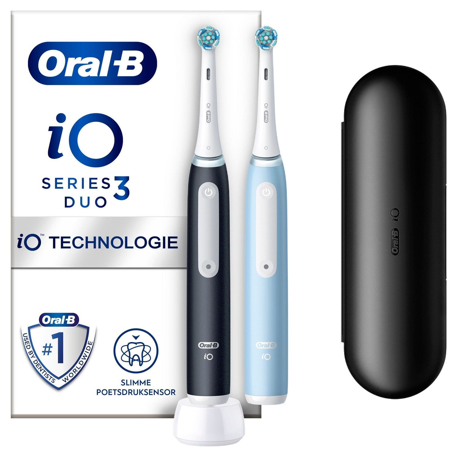 Electric toothbrush iO3 Duo Matt Black / Ice Blue
