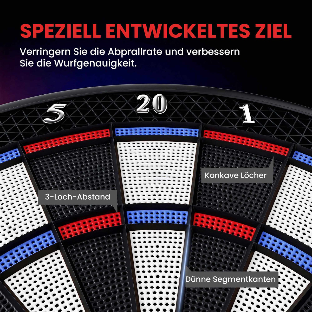 Electronic Dartboard, 1-8 Players, LCD Display, 6 Dart Sets