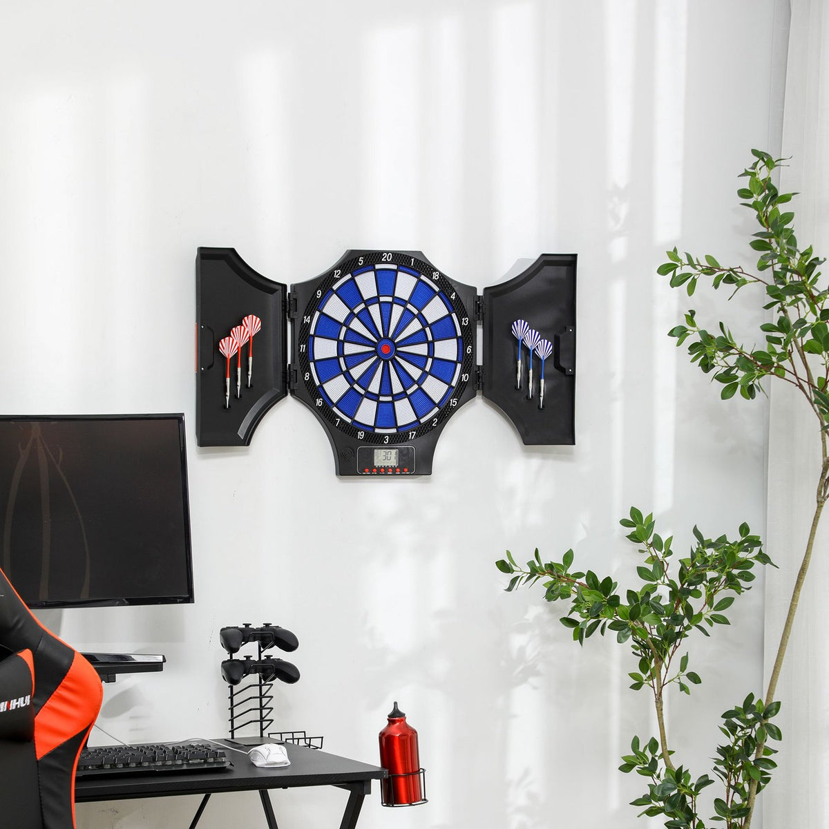 Electronic Dartboard Dartboard With 12 Darts, Replacement Tips, Dart Machine, Lcd Display, For 8 Players