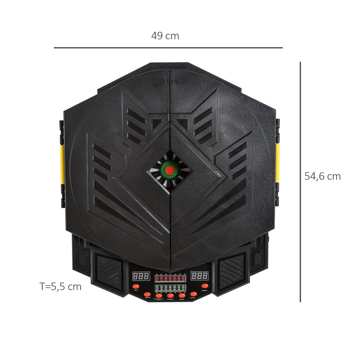Electronic Dartboard Dartboard With Door Incl. 4 Led 216 Games 12 Arrows Up To 8 Players Abs + Pp 49 X 54.6 X 5.5 Cm