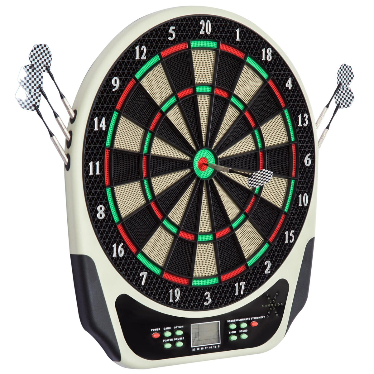 Electronic dartboard, dartboard with LCD display, 6 darts, 24 dart heads, 18 games, 159 hit options, for 8 players