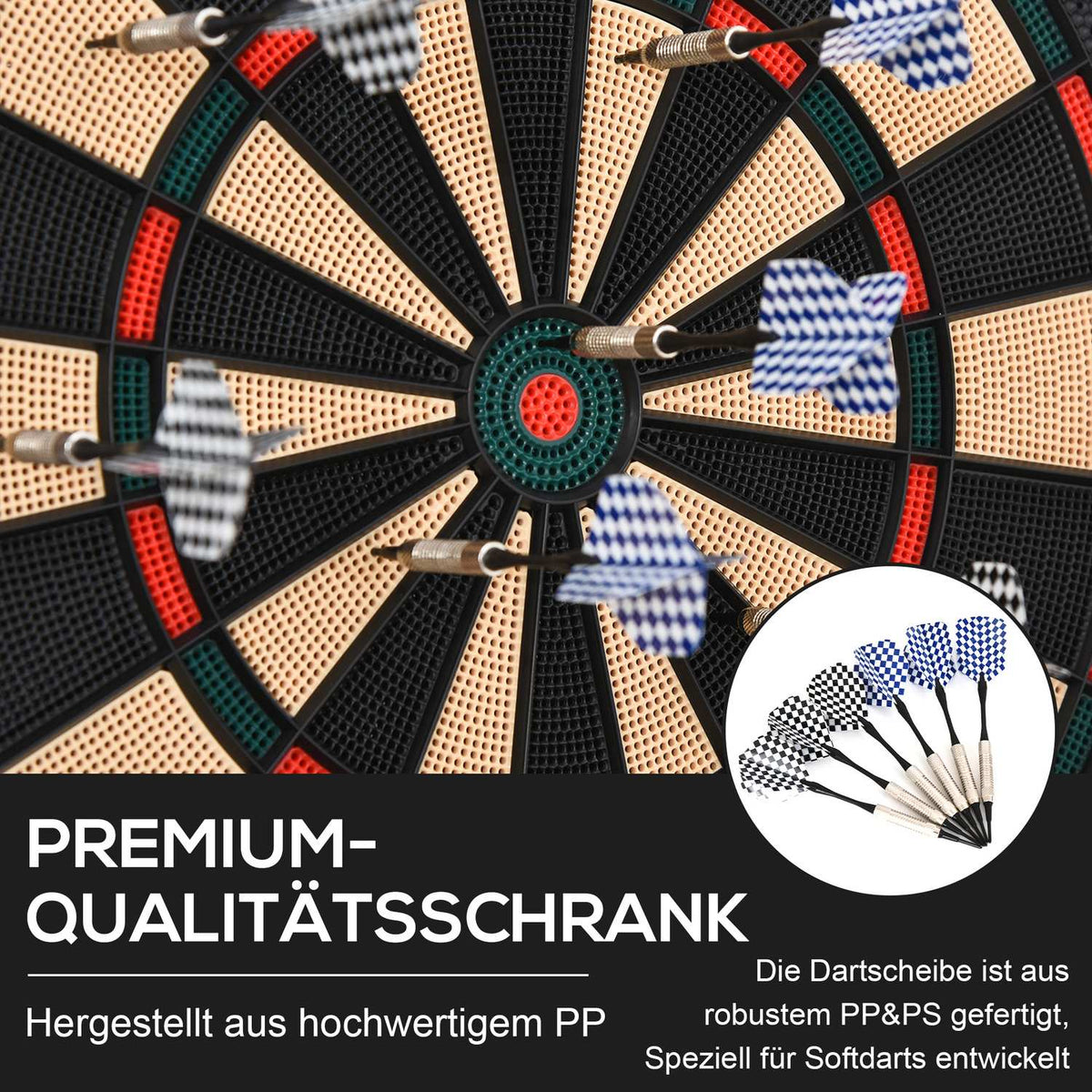 Electronic dartboard, dartboard with LCD display, 6 darts, 24 dart heads, 18 games, 159 hit options, for 8 players