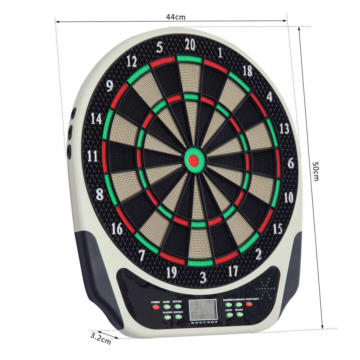 Electronic dartboard, dartboard with LCD display, 6 darts, 24 dart heads, 18 games, 159 hit options, for 8 players