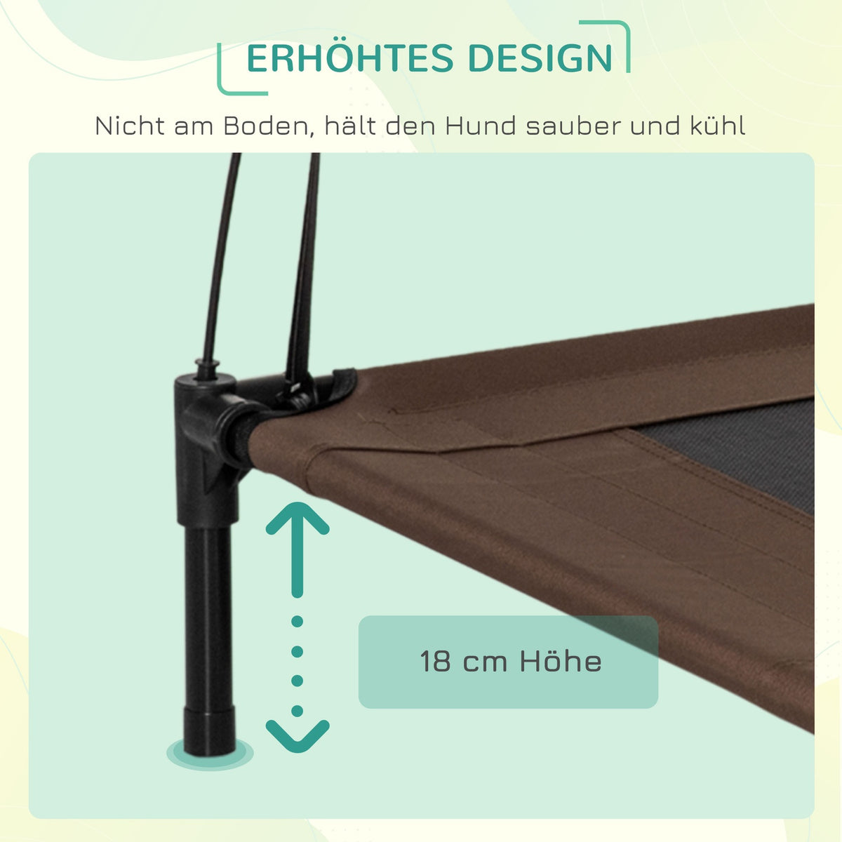 Elevated Dog Bed Outdoor Canopy Breathable Taffeta Fabric Coffee 92X76X90Cm