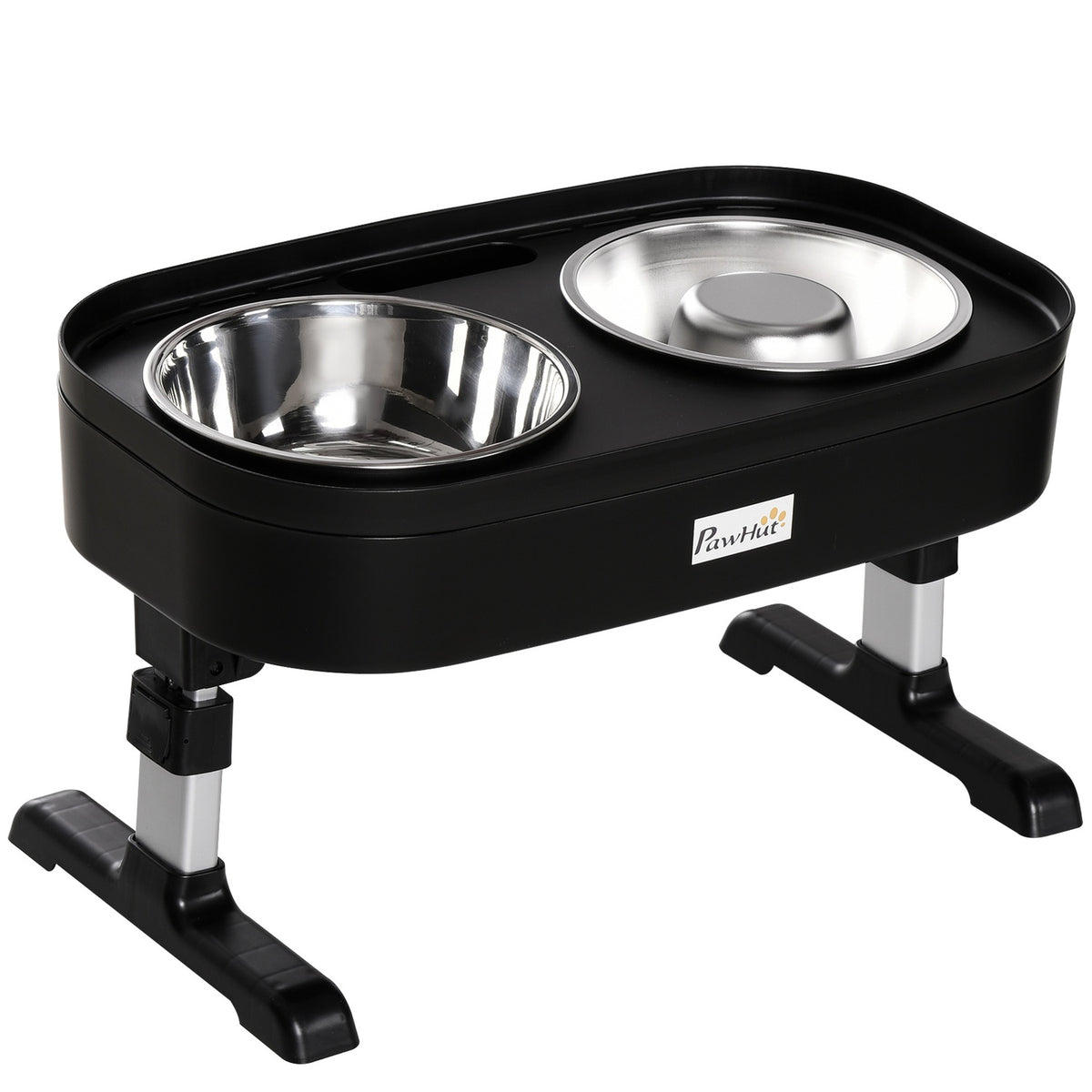 Elevated Feeding Station Adjustable Feeding Bowl, Stainless Steel Dog Bowl, 2 Bowls With Stand