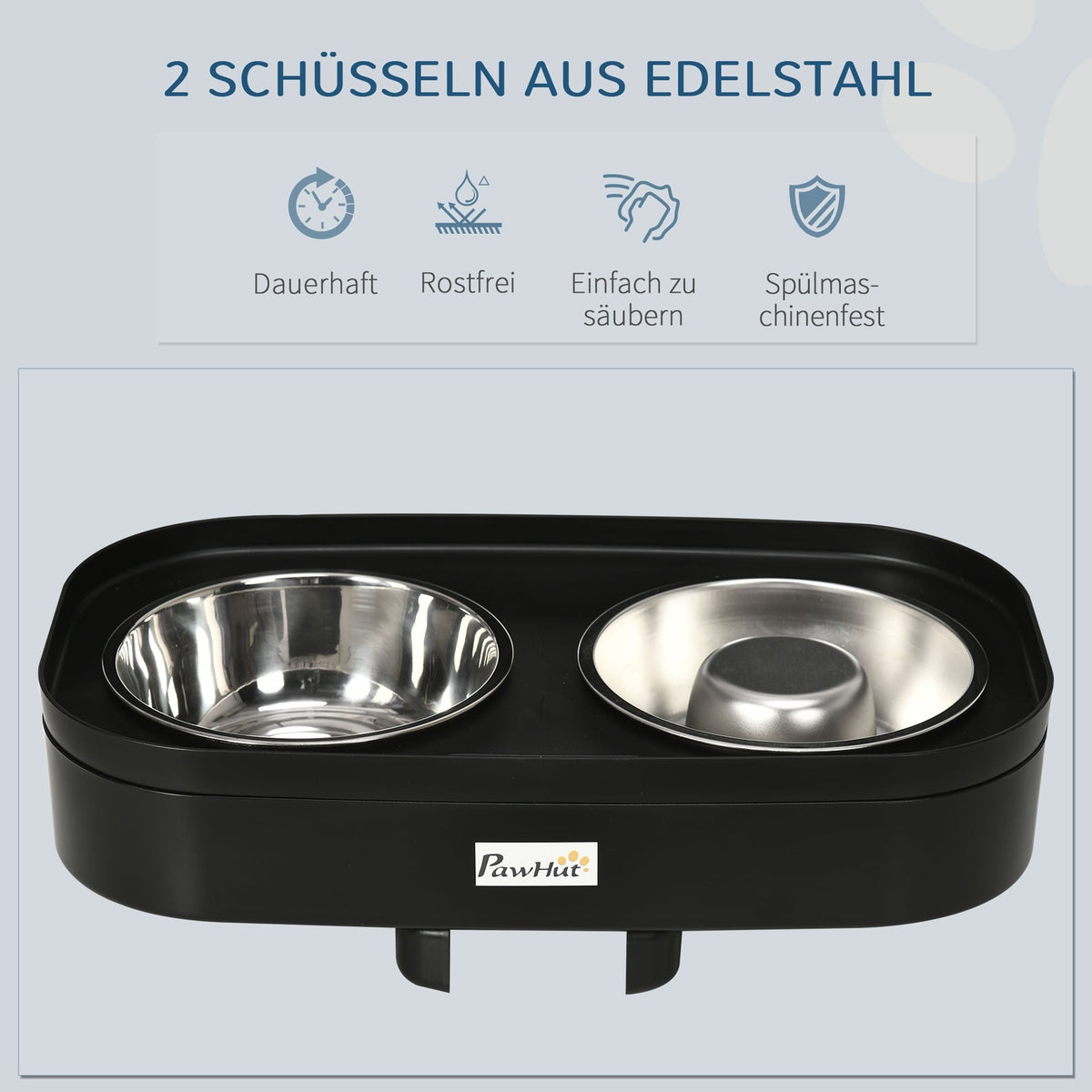 Elevated Feeding Station Adjustable Feeding Bowl, Stainless Steel Dog Bowl, 2 Bowls With Stand