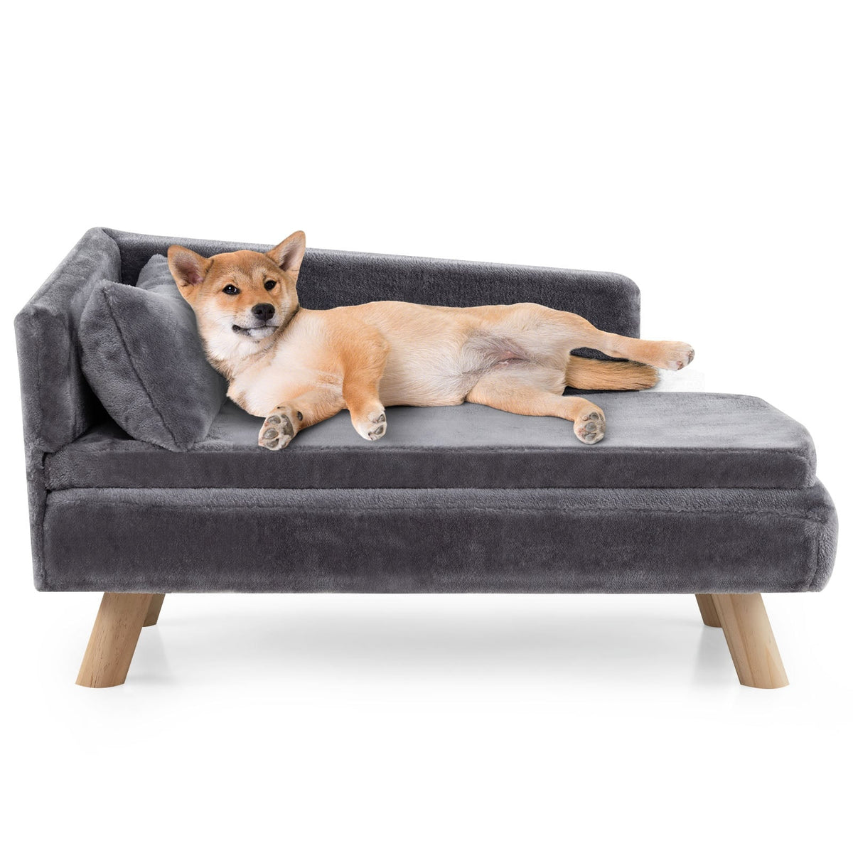 Elevated Pet Sofa for Small & Medium Dogs, Cats, Gray