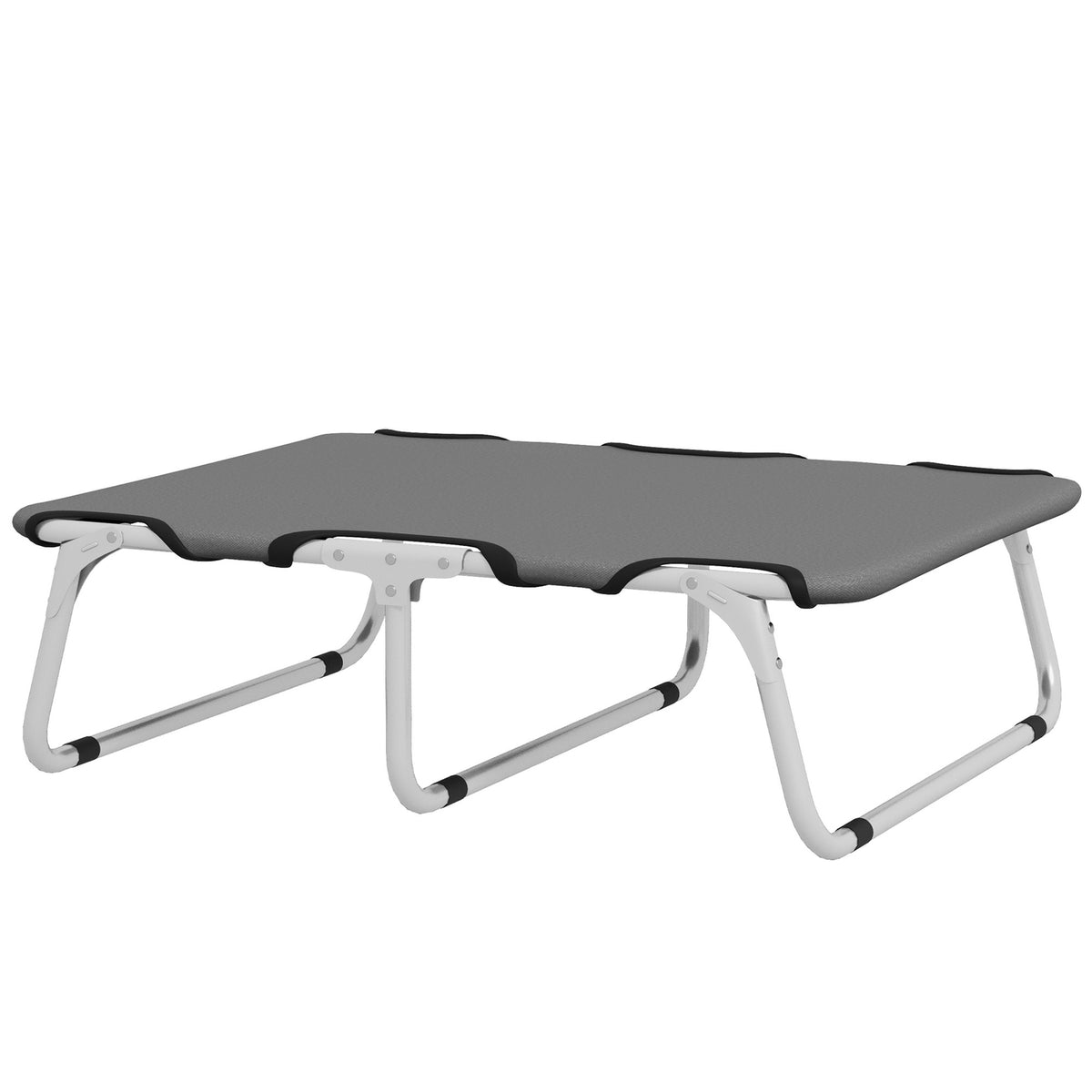 Elevated dog bed, outdoor pet bed, dog lounger for small dogs up to 10 kg, Oxford, gray 71 x 58 x 20 cm