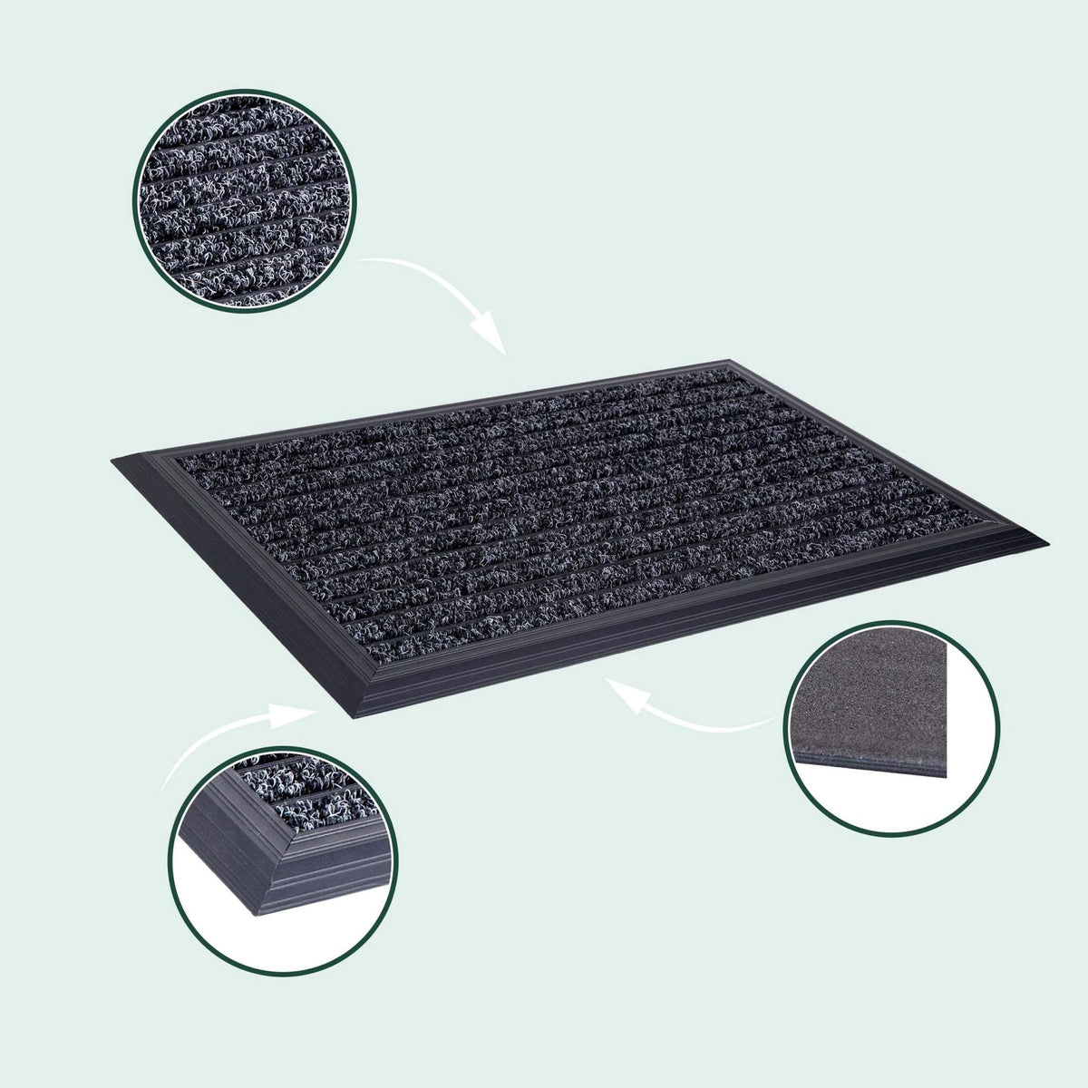 Entrance Mat With Aluminum Frame – Non-Slip, Indoor Outdoor