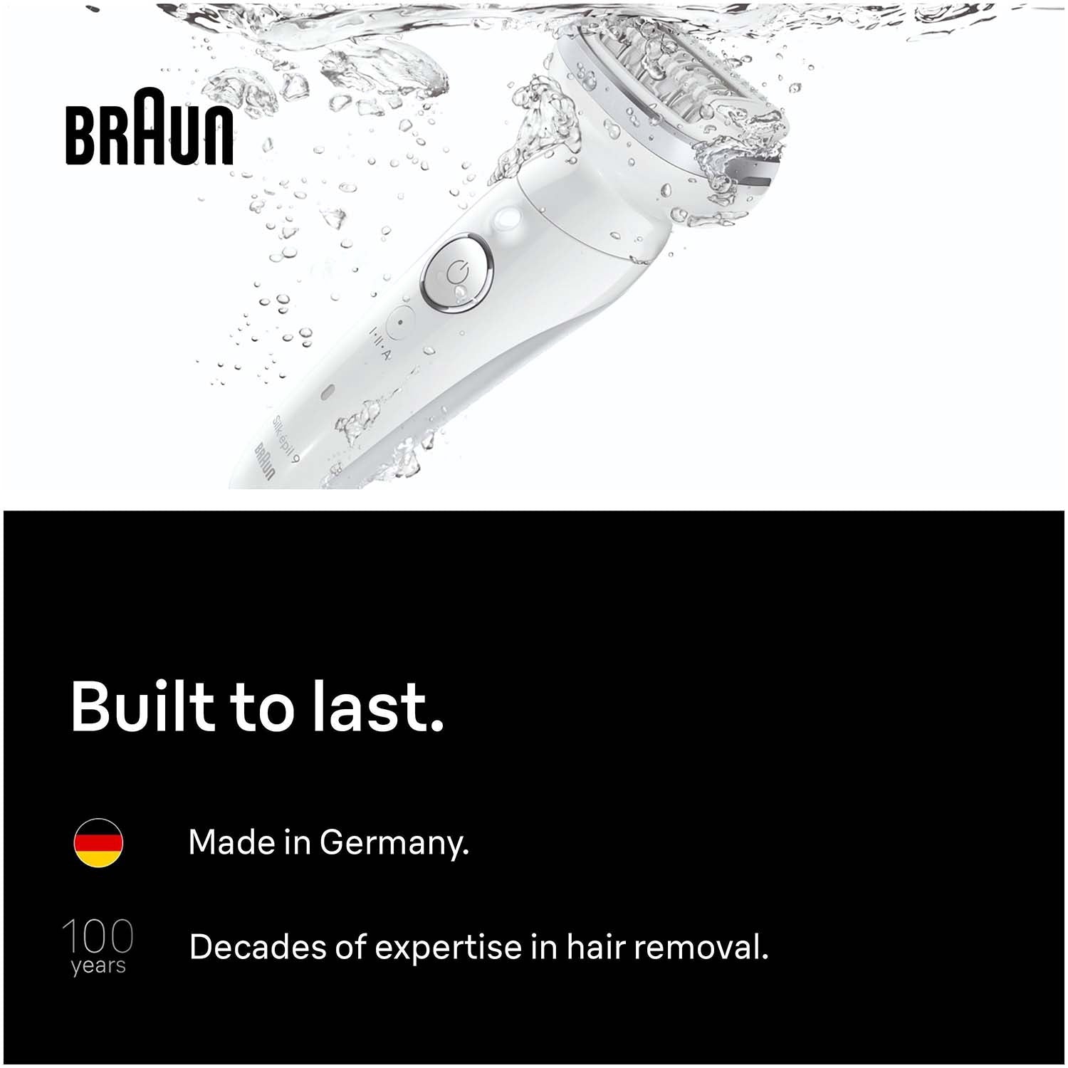 Epilator Wet & Dry, Long-Lasting Smooth Skin, Silver