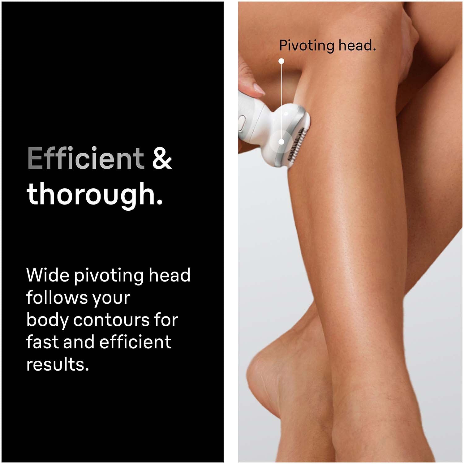 Epilator Wet & Dry, Long-Lasting Smooth Skin, Silver