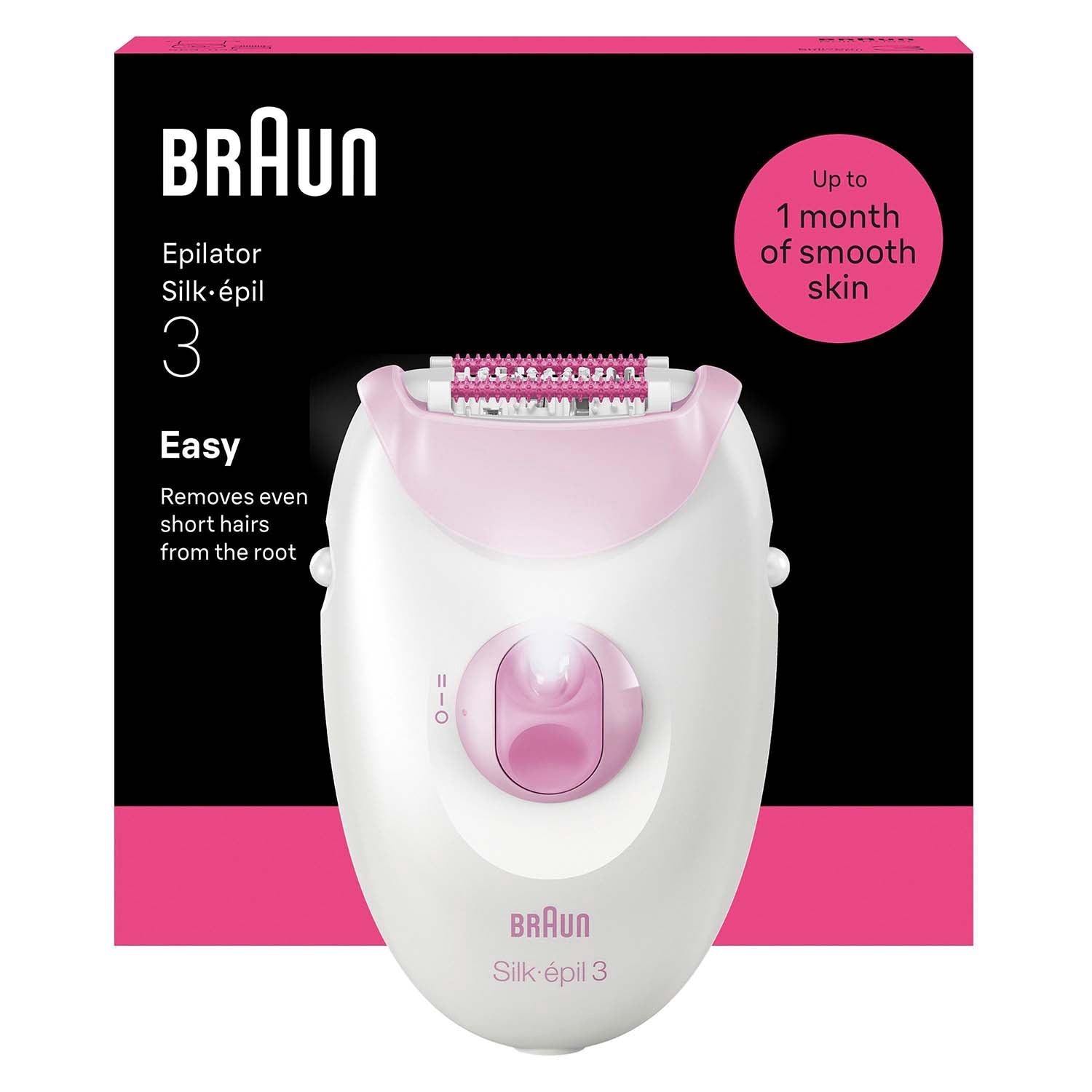 Epilator with Cord for Long-Lasting Smooth Skin, Pink