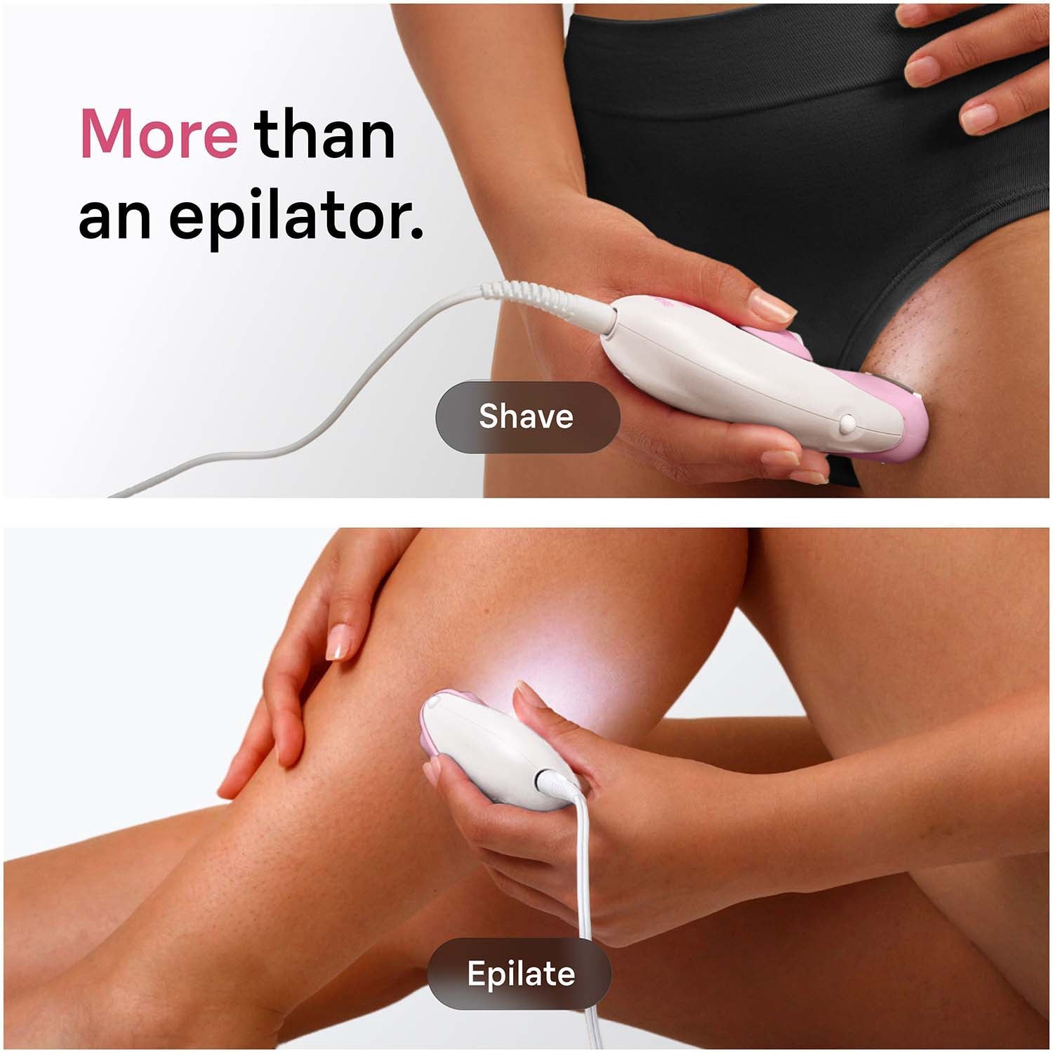 Epilator with Cord for Long-Lasting Smooth Skin, Pink