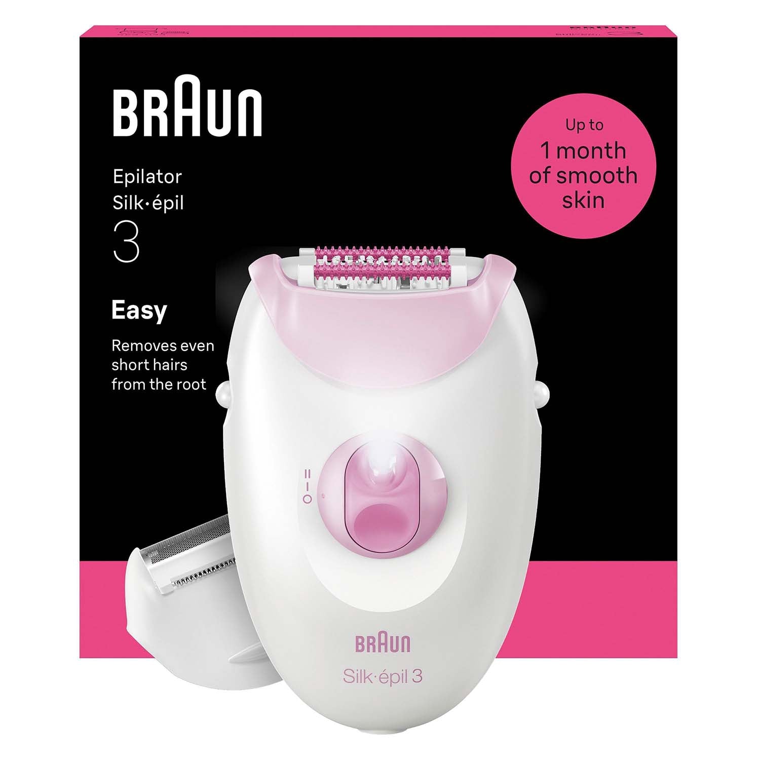 Epilator with Cord for Long-Lasting Smooth Skin, Pink