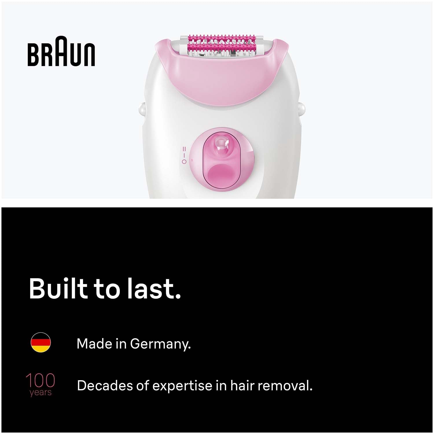 Epilator with Cord for Long-Lasting Smooth Skin, Pink