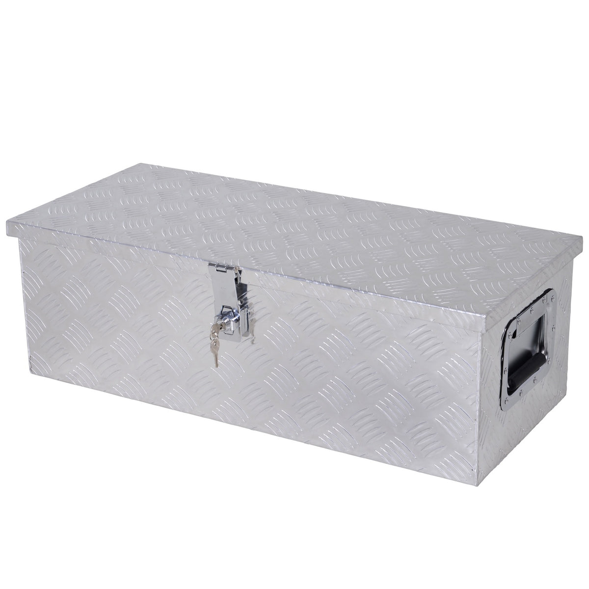 Equipment Box, Tool Box, Drawbar Box, Transport Box, Aluminum Box, Aluminum Box, Silver, 76X33X25Cm