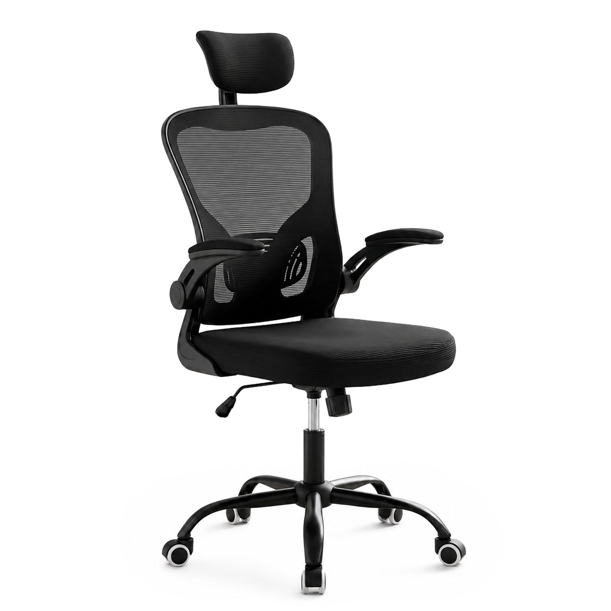 Ergonomic Black Office Chair with Head & Lumbar Support
