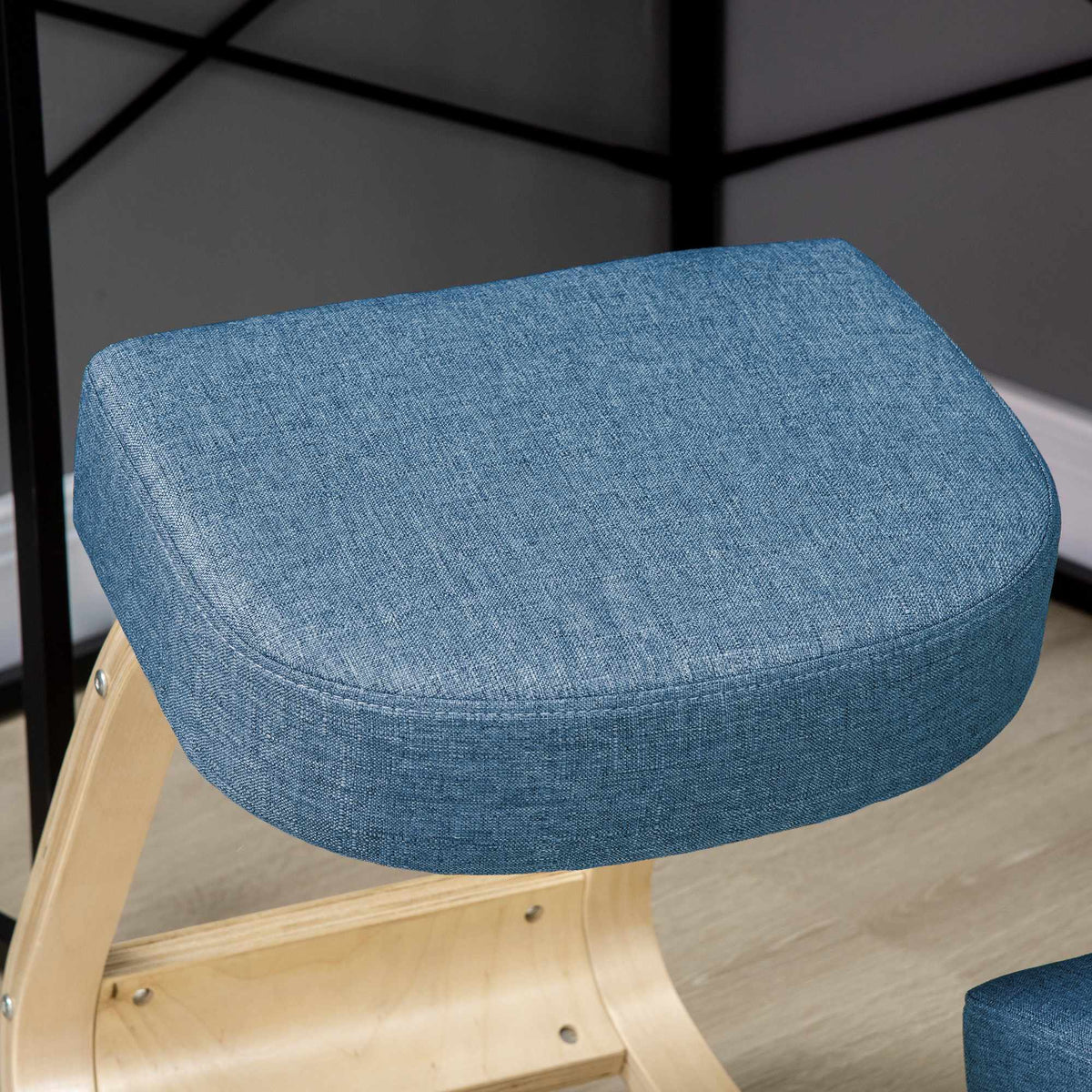 Ergonomic Kneeling Chair, Birch Wood, 120kg Capacity, Blue