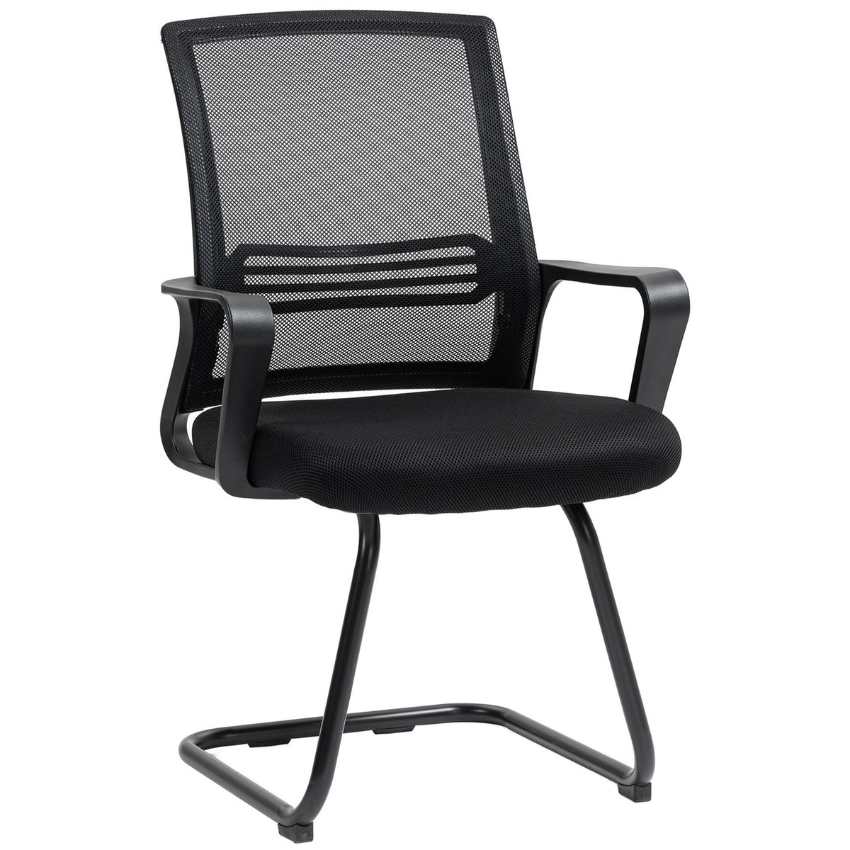 Ergonomic Mesh Chair, Foam, Metal Legs, Black