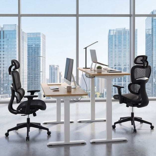 Ergonomic Mesh Office Chair, Adjustable Armrests & Headrest, Black