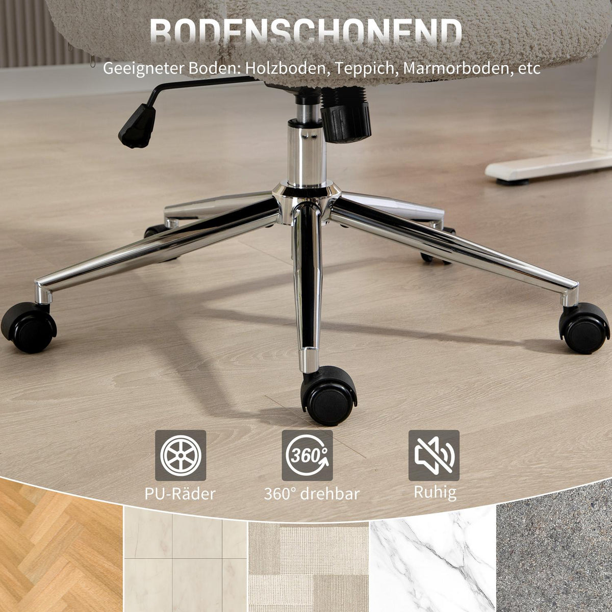 Ergonomic Office Chair, Adjustable Headrest, Tilt, Gray-White