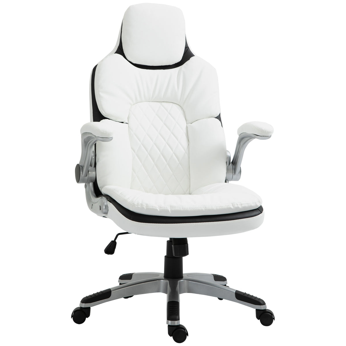Ergonomic Office Chair Height-Adjustable, Folding Armrests, Rocker Function, 69X67X113-121Cm