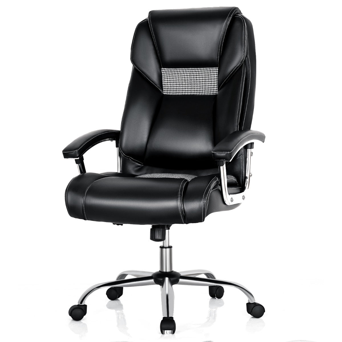 Ergonomic Office Chair – High Back, Padded Arms, Swivel, Black