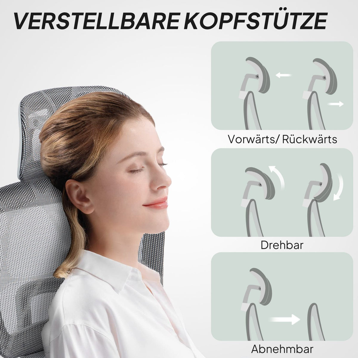 Ergonomic Office Chair with Footrest, Reclining Backrest