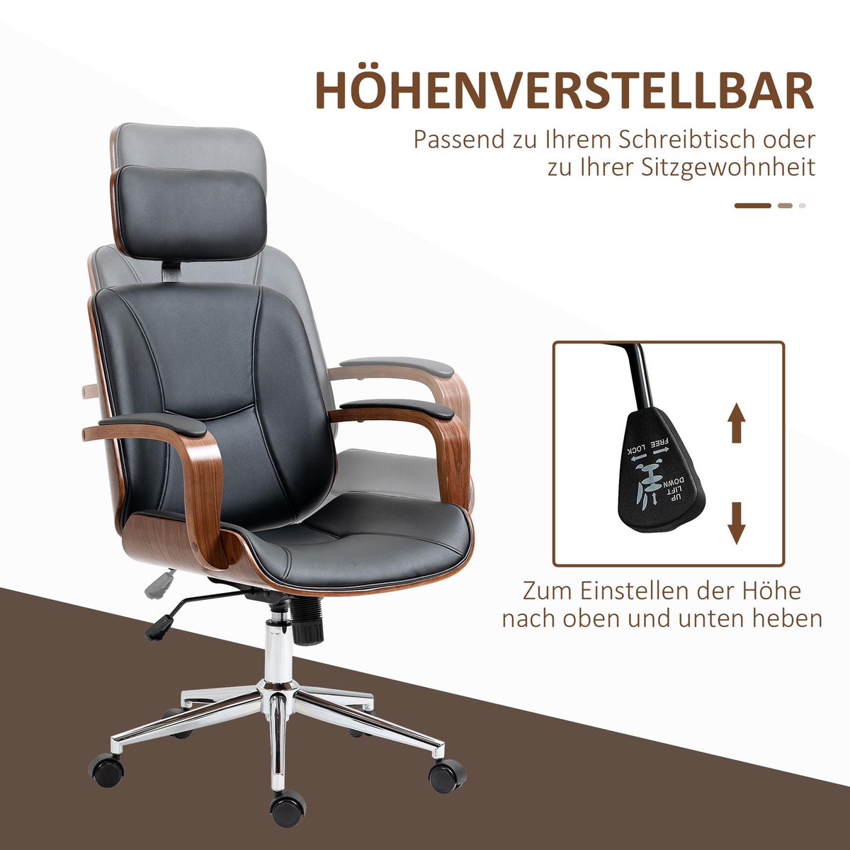 Ergonomic Office Chair with High Backrest, Black