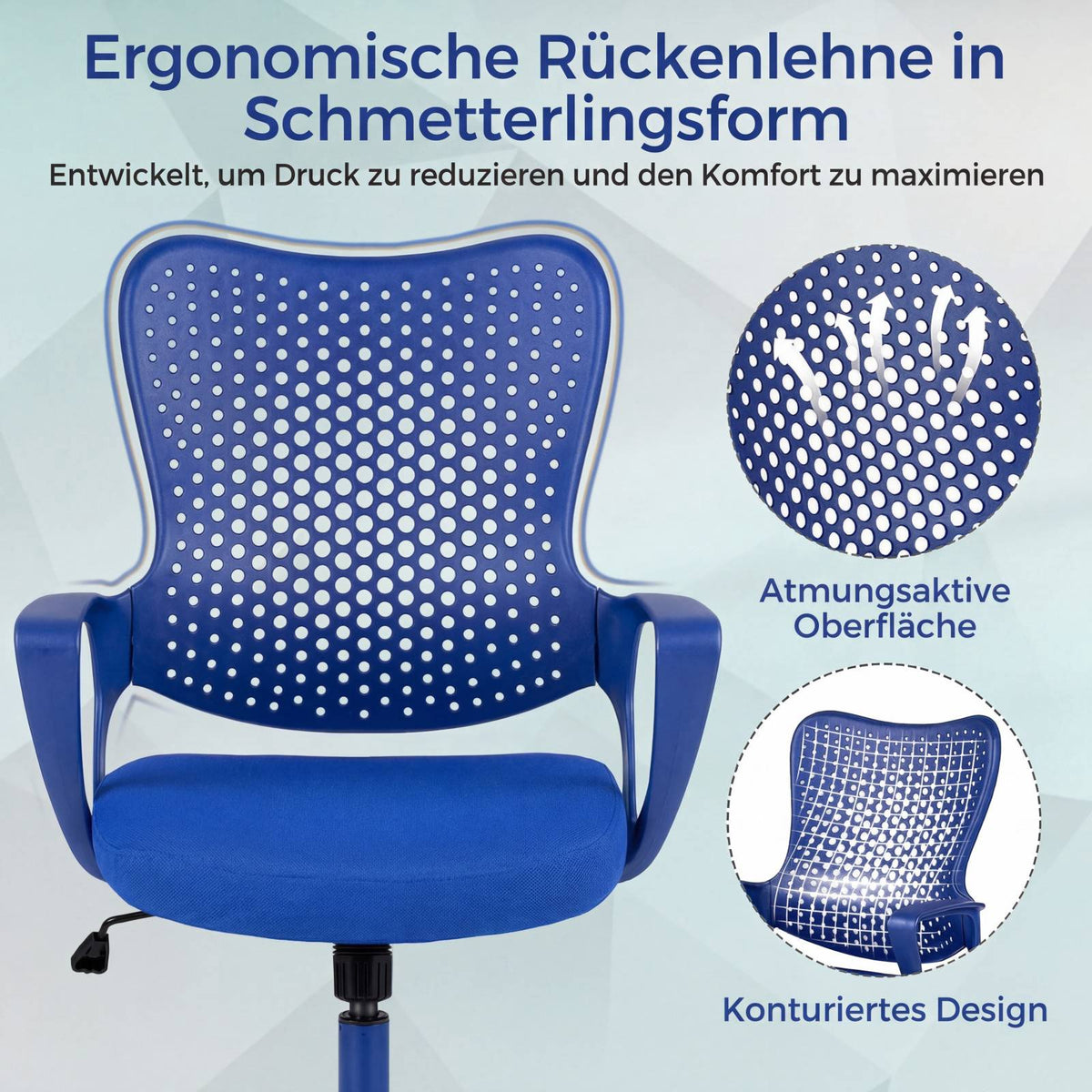 Ergonomic Office Chair with Mesh Backrest, Adjustable Height