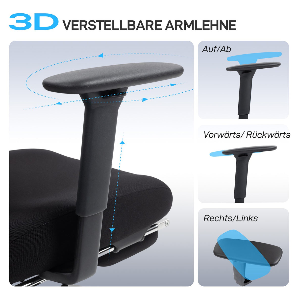Ergonomic Office Chair with Mesh, Lumbar Support, Adjustable Headrest