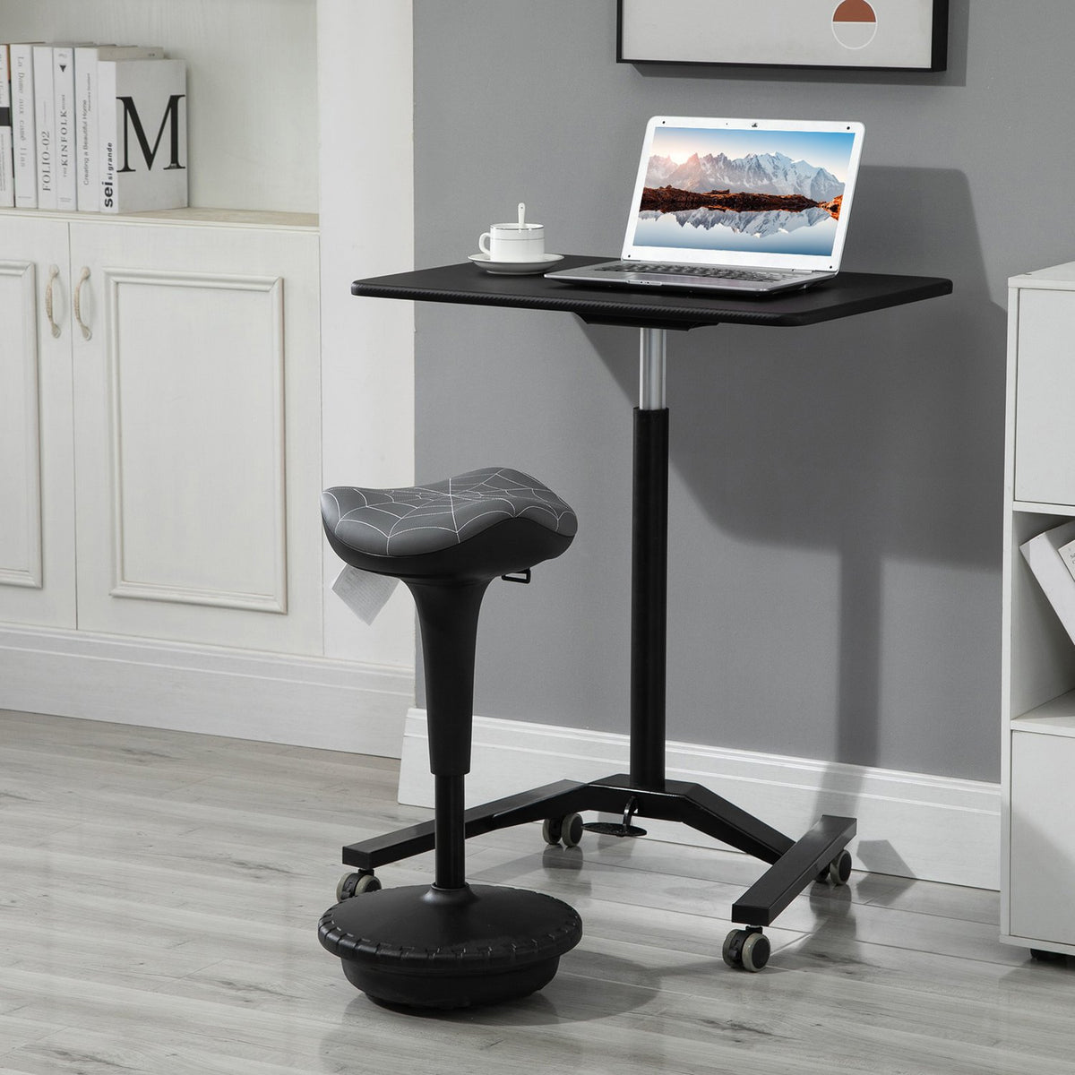 Ergonomic Swivel Stool, Adjustable Height 65.5-83.5 cm, Grey