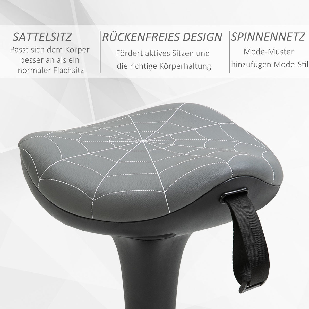 Ergonomic Swivel Stool, Adjustable Height 65.5-83.5 cm, Grey