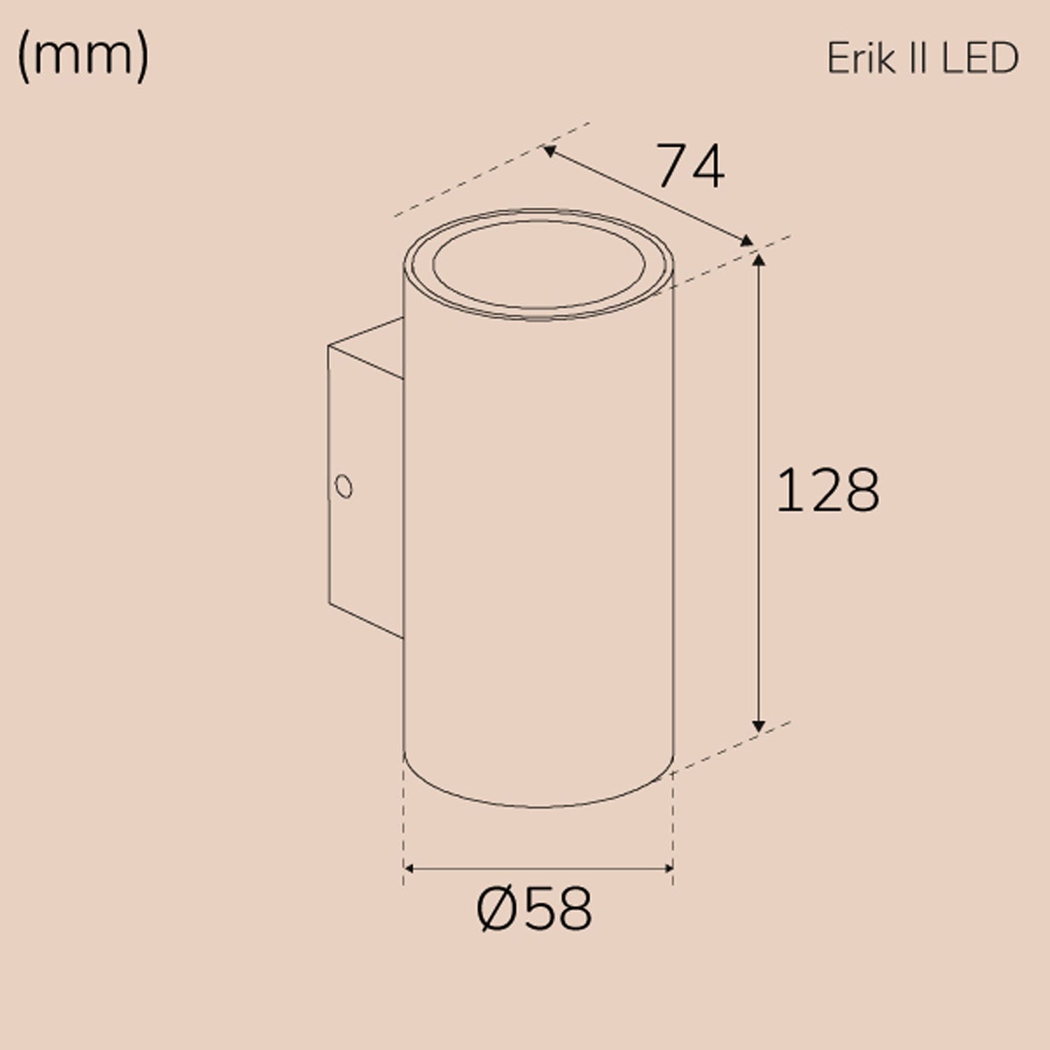 Erik II Wall luminaire LED IP65 3000K 6W 494lm Anthracite