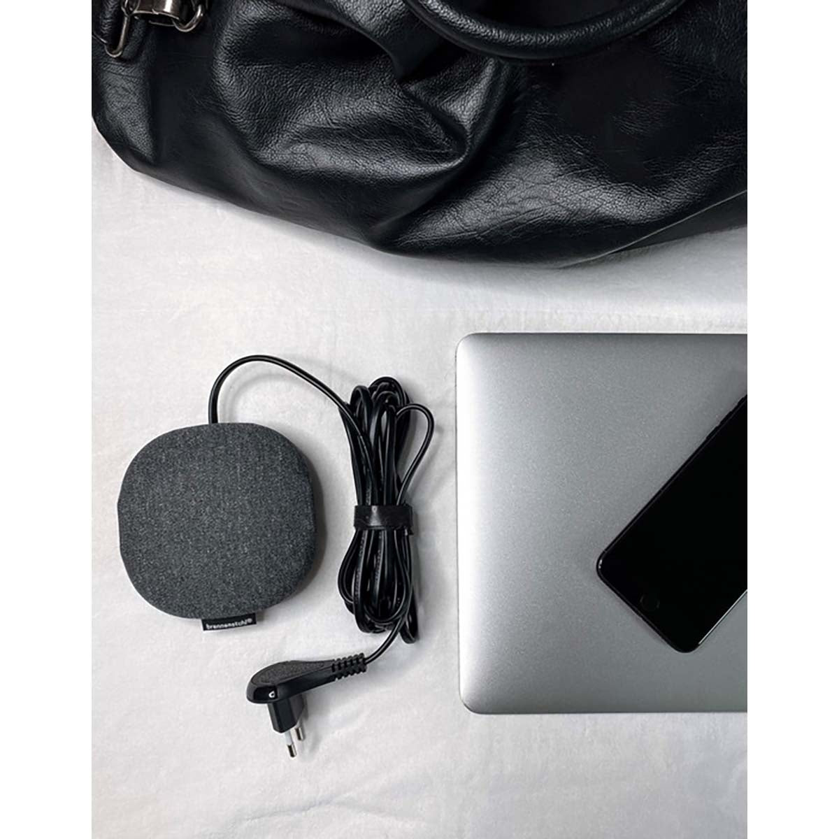 Estilo charging station with textile surface (furniture socket with 1x Euro socket and 2x USB charger, including velcro)