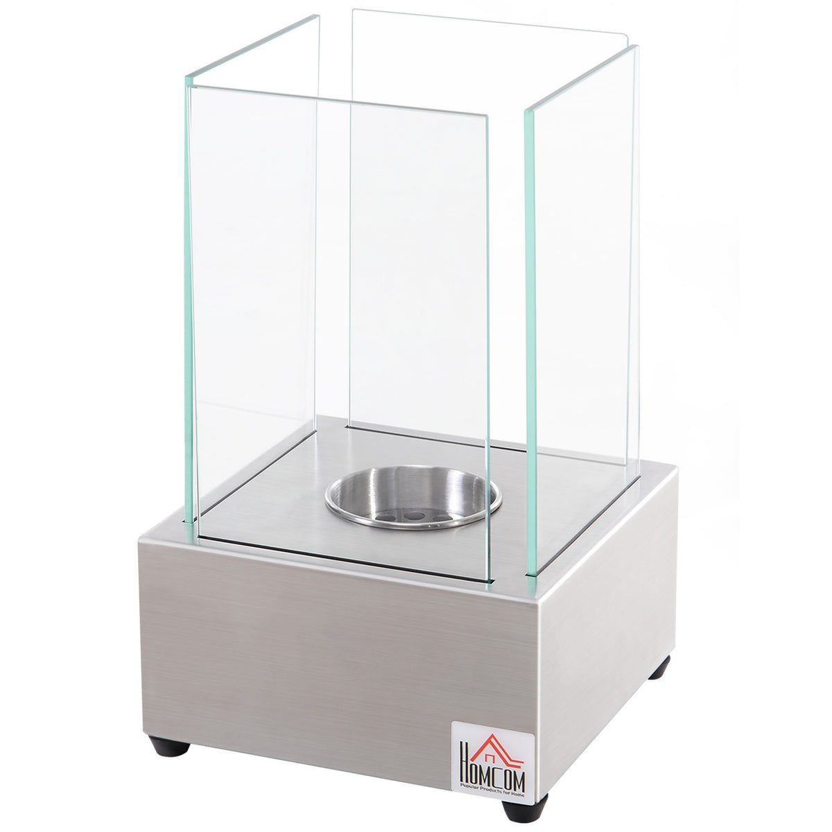 Ethanol Fireplace Bio-Ethanol Burner 0.4L 2 Hours Burning Time No Smoke Stainless Steel 20 X 20 X 33 Cm